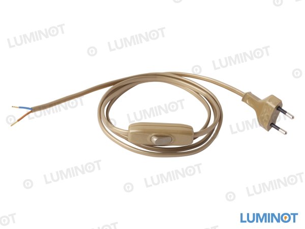 Ontvanger Lot plakboek Aansluitsnoer met stekker en schakelaar - 250 cm - kleur goud | Luminot